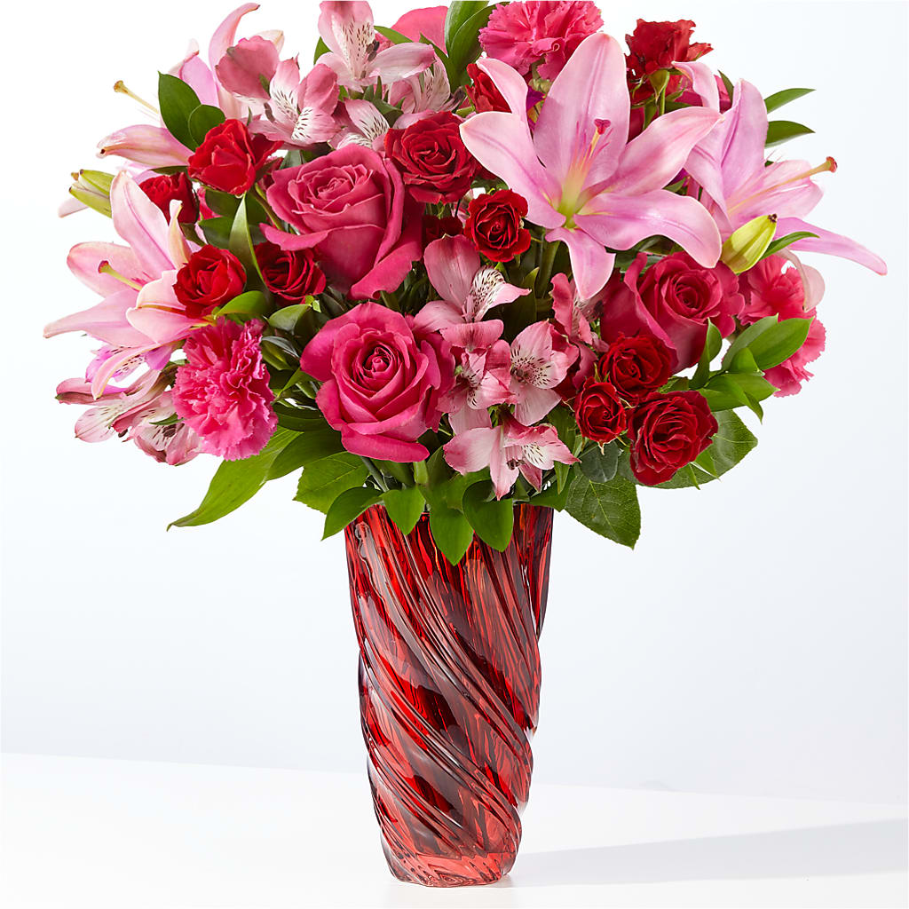 In Love Bouquet with Luxe Swirl Vase – Cb Florist, Canton MI