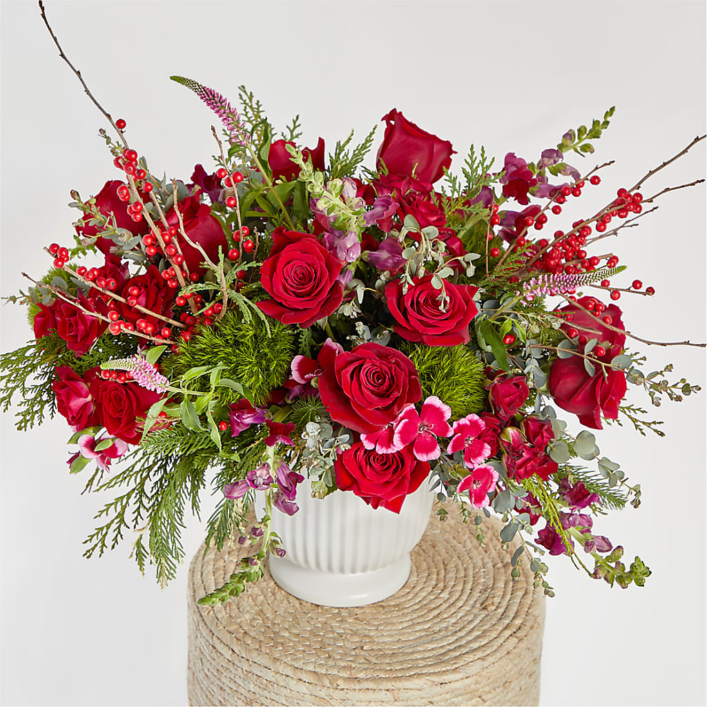 Big Red Bow Bouquet –  Cb Florist, Canton MI