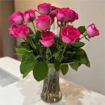 Long Stem Pink Rose Bouquet –  Cb Florist, Canton MI