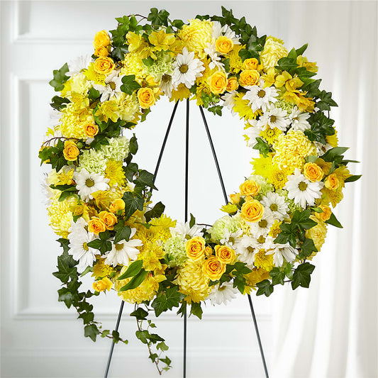 Golden Remembrance Wreath –  Cb Florist, Canton MI