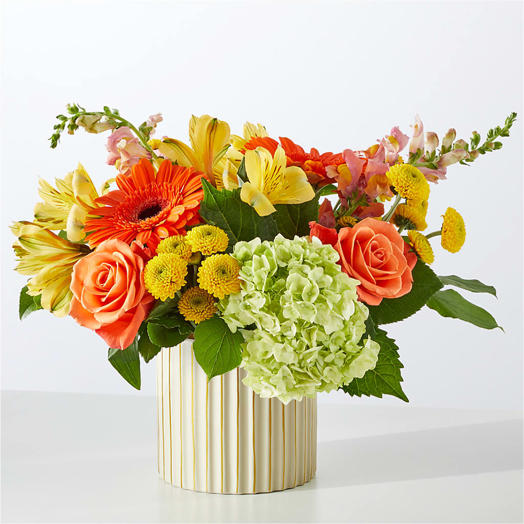 Autumn Sunshine Bouquet with Ivory Vase –  Cb Florist, Canton MI