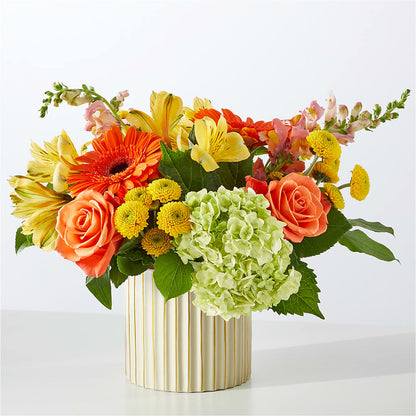 Autumn Sunshine Bouquet with Ivory Vase –  Cb Florist, Canton MI