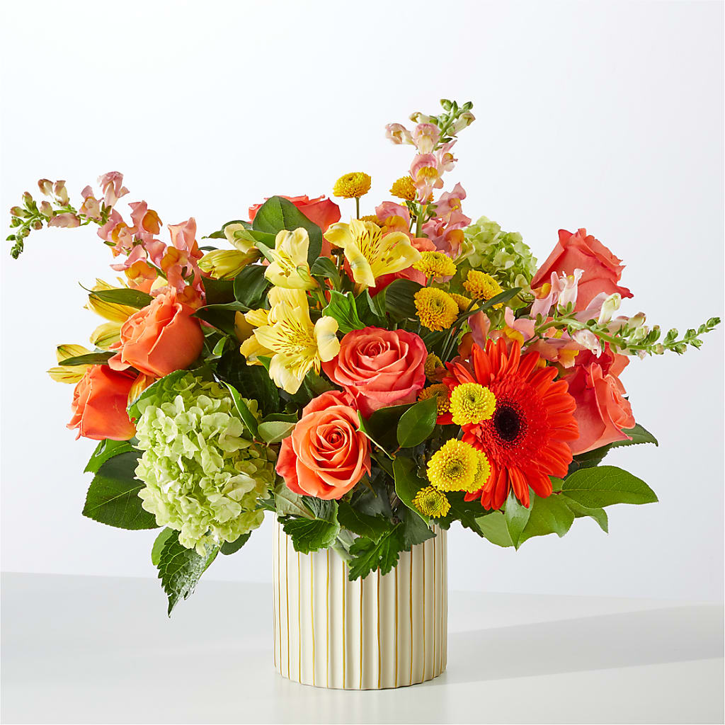 Autumn Sunshine Bouquet with Ivory Vase –  Cb Florist, Canton MI