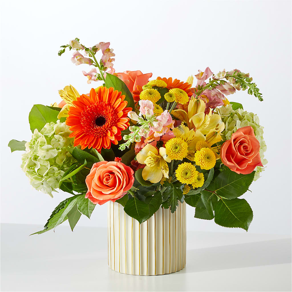 Autumn Sunshine Bouquet with Ivory Vase –  Cb Florist, Canton MI