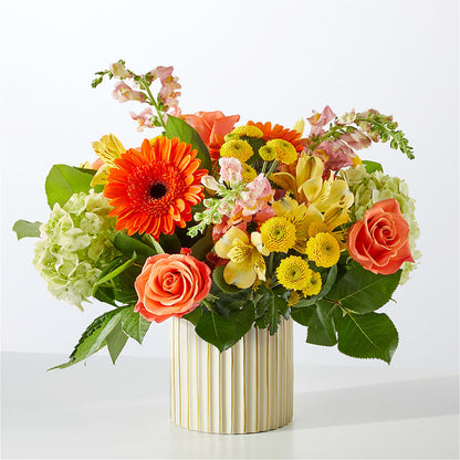 Autumn Sunshine Bouquet with Ivory Vase –  Cb Florist, Canton MI