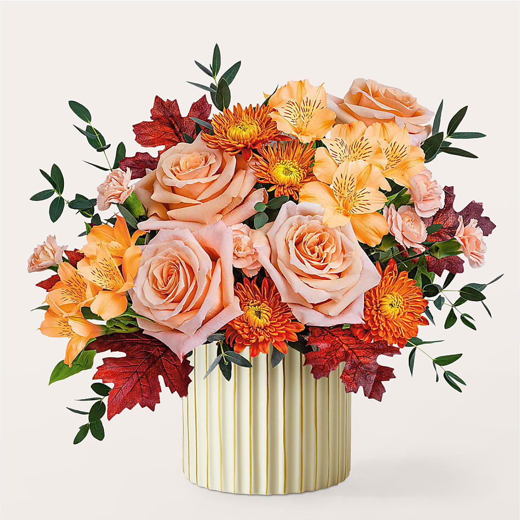 Spiced Latte Bouquet with Ivory Vase –  Cb Florist, Canton MI