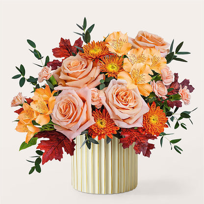Spiced Latte Bouquet with Ivory Vase –  Cb Florist, Canton MI
