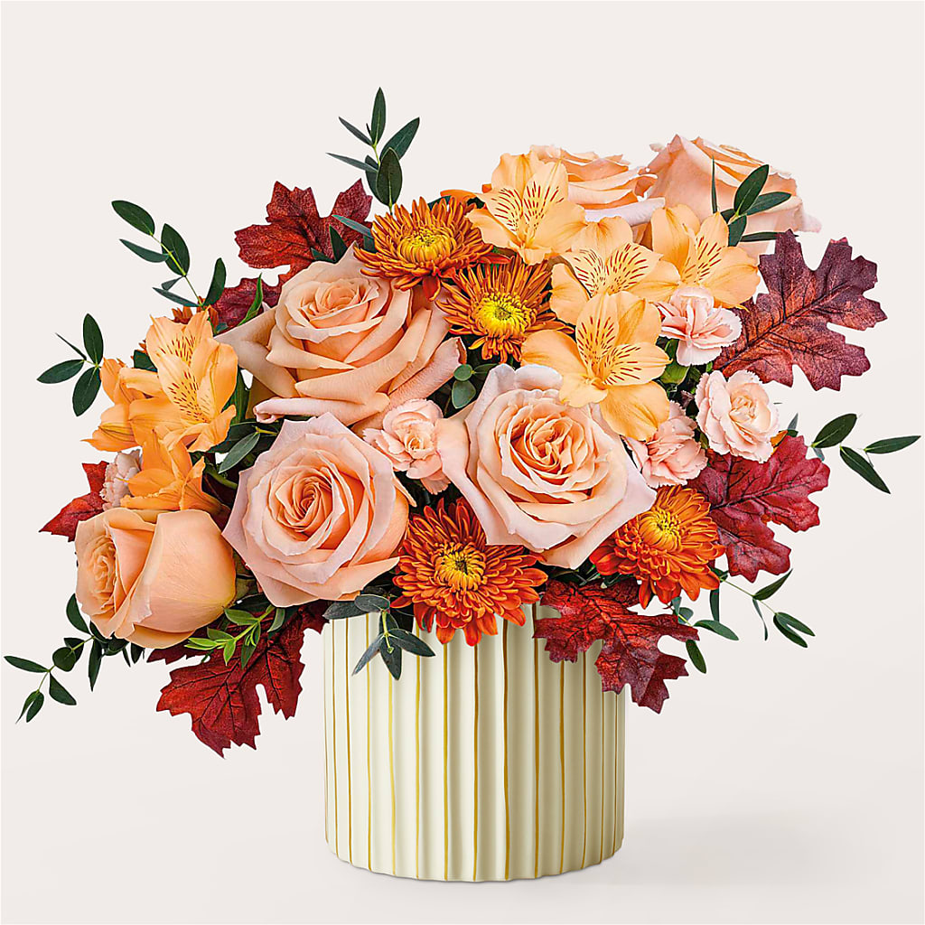 Spiced Latte Bouquet with Ivory Vase –  Cb Florist, Canton MI