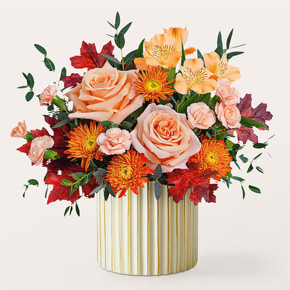 Spiced Latte Bouquet with Ivory Vase –  Cb Florist, Canton MI