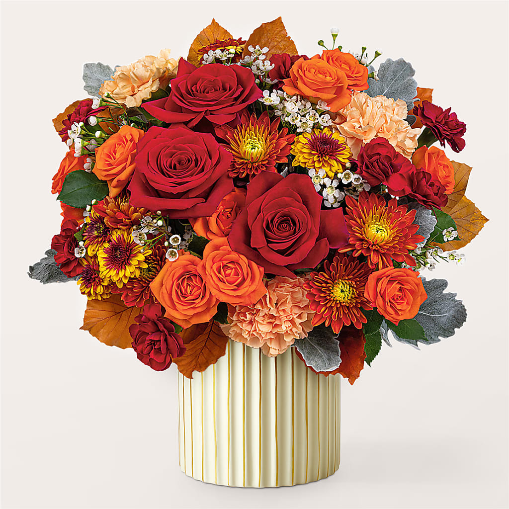 Merlot Bouquet with Ivory Vase –  Cb Florist, Canton MI